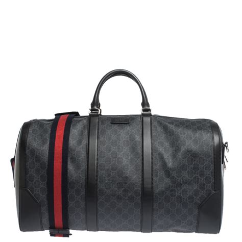 gucci black carry on duffle|luxury black duffle bag men's.